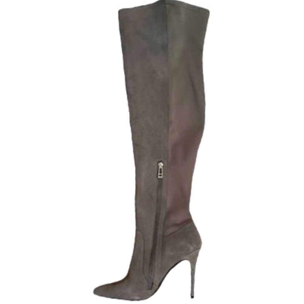 Charles David Grey Suede Over The Knee Stiletto Boots - Size 8.5 - Picture 2 of 6